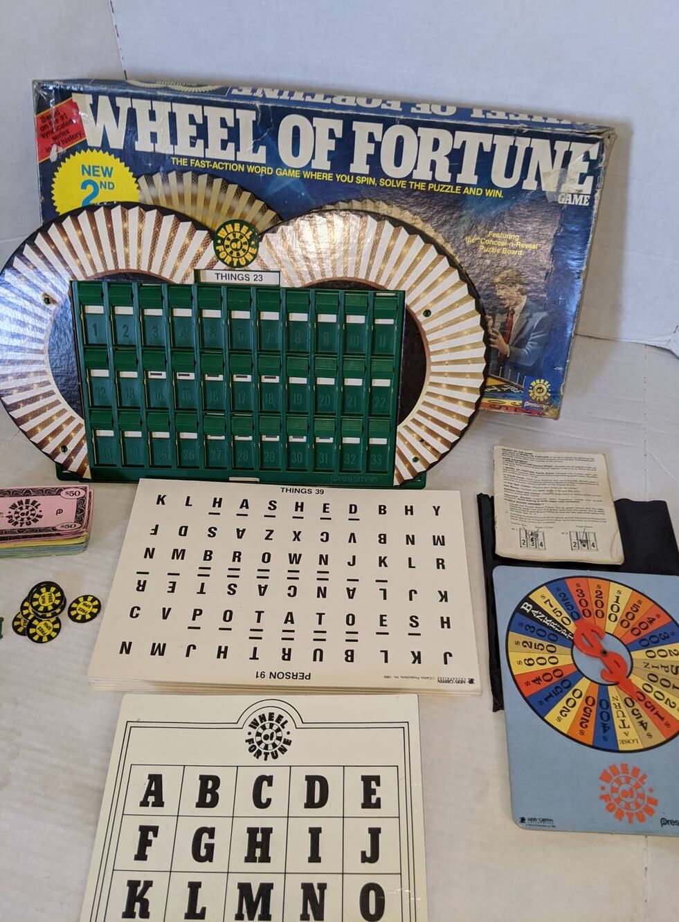 Vintage 1985 Wheel of Fortune 2nd Edition Board Game Pressman Complete